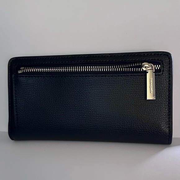Kate Spade Black Refined Grain Leather Darcy Large Slim Bifold Wallet New w/ Tag - Picture 12 of 14
